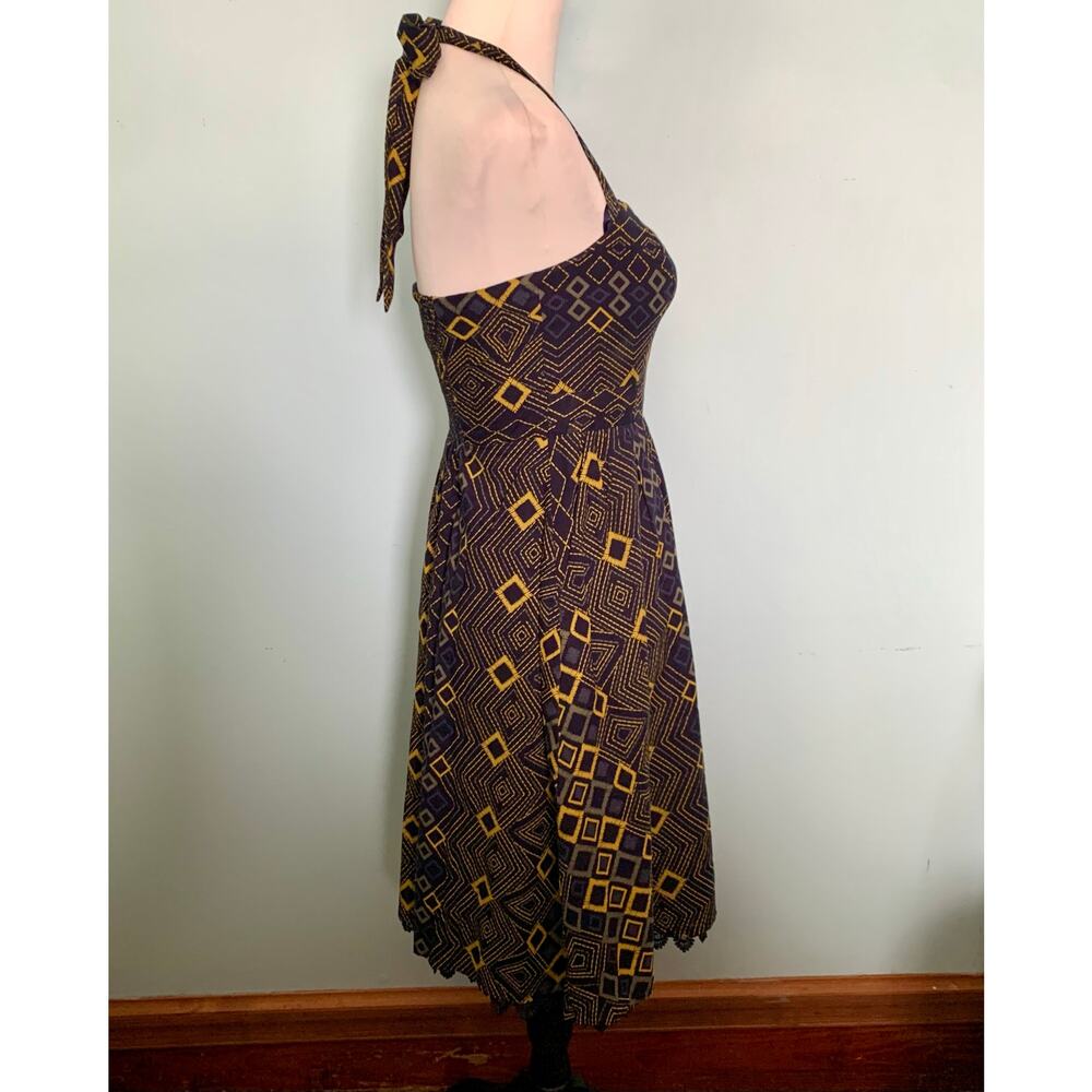 Anthropologie Edme & Esyllte Rhythmic Repetition Halter Dress Size 2 - Picture 6 of 12